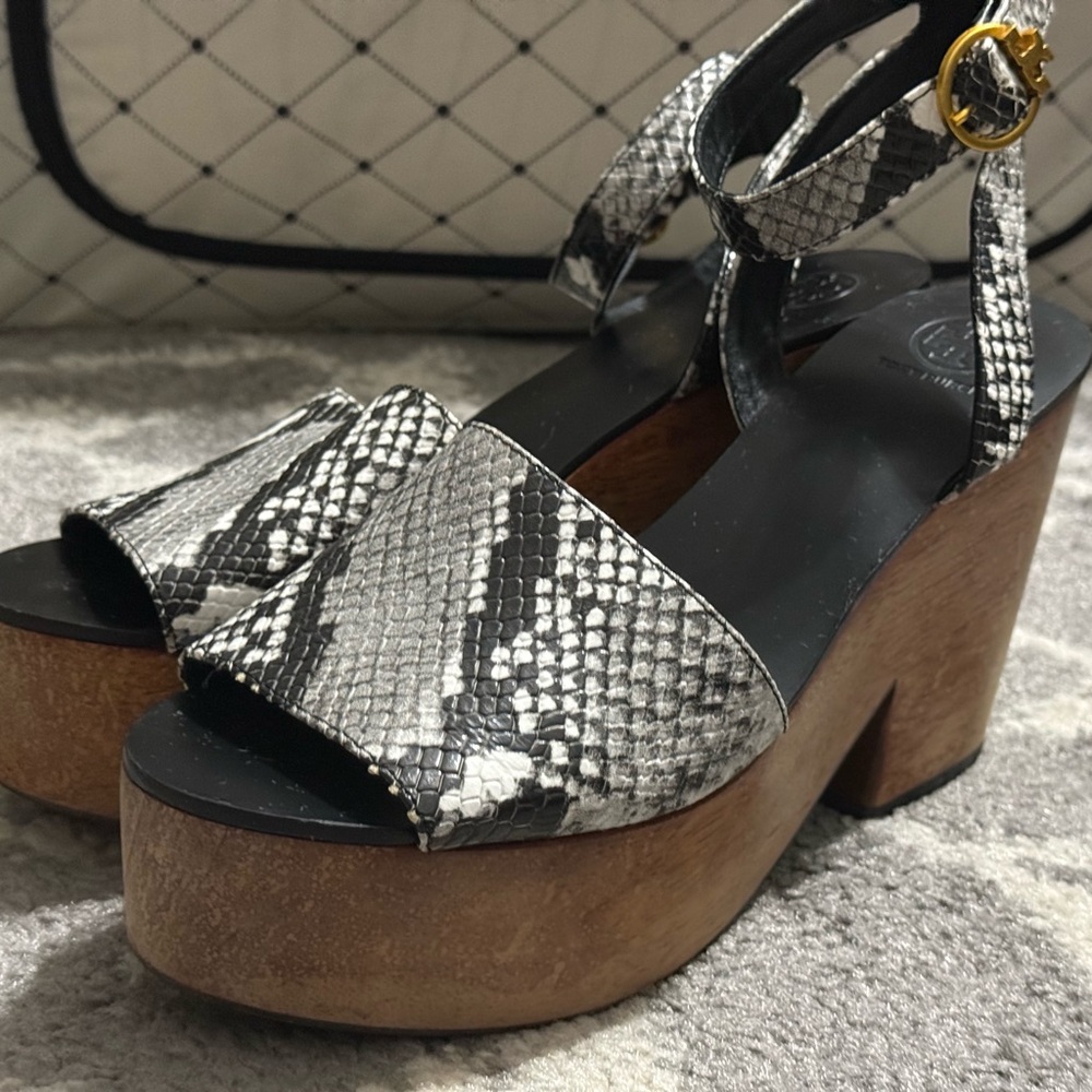 Tory Burch Snakeskin Platform Sandals